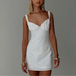 Princess Polly Faucher White Eyelet Mini Dress US 6